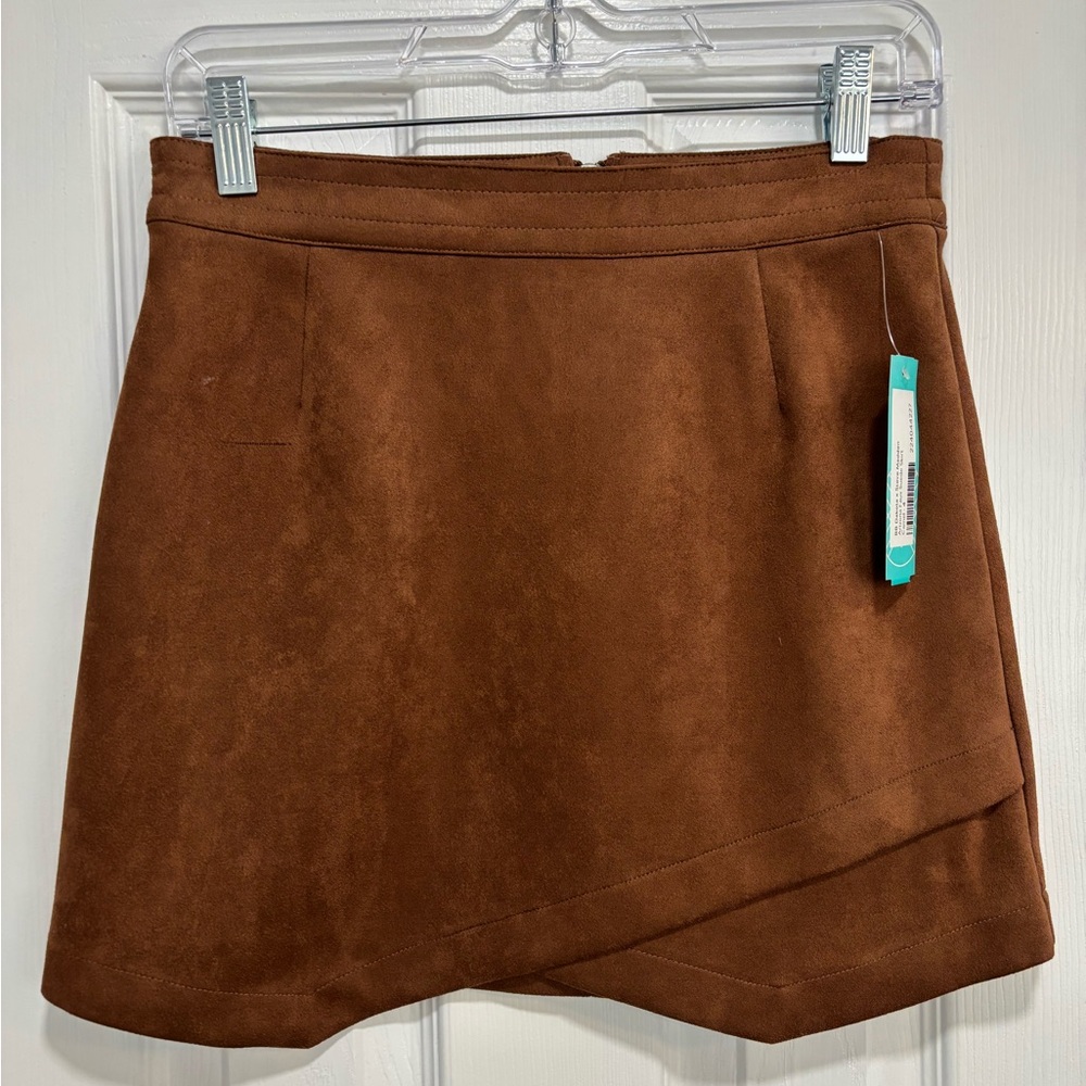 BB Dakota x Steve Madden Arizona Faux Suede Skirt Camel